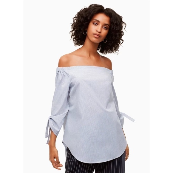 BABATON | malik cotton striped off shoulder blouse size XXS Aritzia - Picture 2 of 9